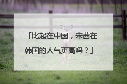 比起在中国,宋茜在韩国的人气更高吗?