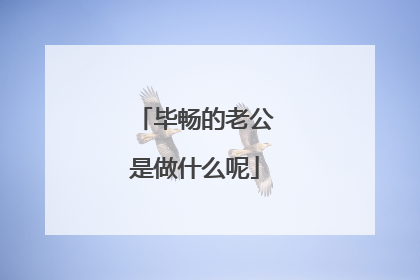 毕畅的老公是做什么呢