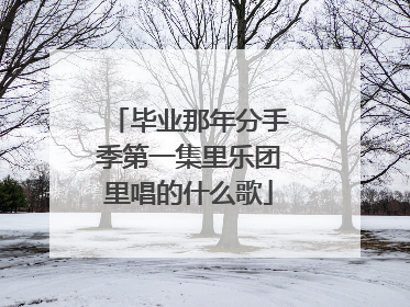 毕业那年分手季第一集里乐团里唱的什么歌