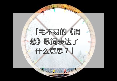 毛不易的《消愁》歌词表达了什么意思？