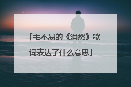 毛不易的《消愁》歌词表达了什么意思
