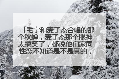 毛宁和麦子杰合唱的那个秋蝉，麦子杰那个眼神太搞笑了，都说他们家同性恋不知道是不是真的，听完麦子杰说