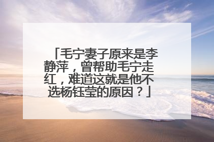 毛宁妻子原来是李静萍,曾帮助毛宁走红,难道这就是他不选杨钰莹的原因?