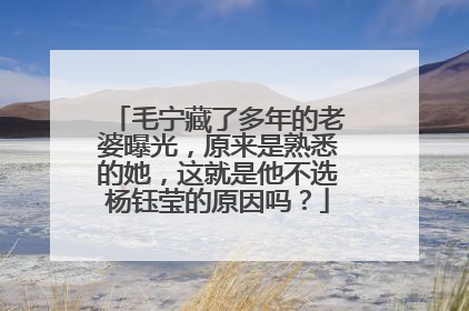 毛宁藏了多年的老婆曝光,原来是熟悉的她,这就是他不选杨钰莹的原因吗?