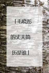 毛晓彤的丈夫简历是谁