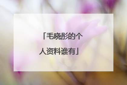 毛晓彤的个人资料谁有
