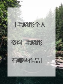 毛晓彤个人资料 毛晓彤有哪些作品