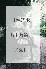 毛晓彤五千万给了么