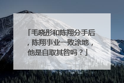 毛晓彤和陈翔分手后，陈翔事业一败涂地，他是自取其咎吗？