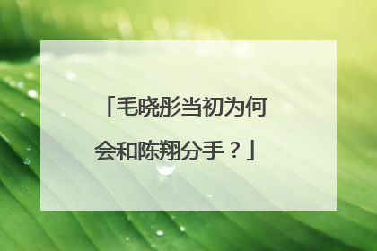 毛晓彤当初为何会和陈翔分手？