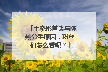 毛晓彤首谈与陈翔分手原因,粉丝们怎么看呢?