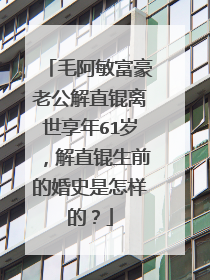 毛阿敏富豪老公解直锟离世享年61岁,解直锟生前的婚史是怎样的?