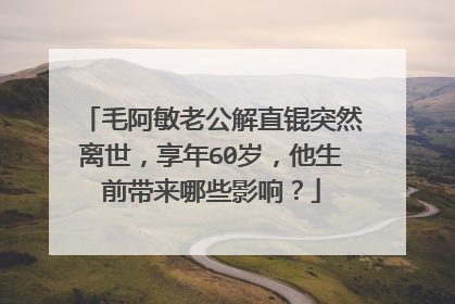 毛阿敏老公解直锟突然离世,享年60岁,他生前带来哪些影响?