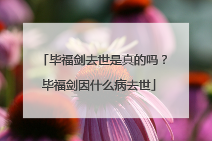 毕福剑去世是真的吗?毕福剑因什么病去世