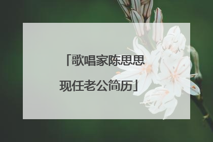 歌唱家陈思思现任老公简历