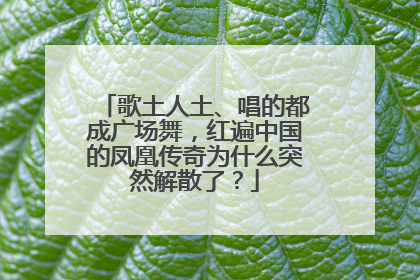 歌土人土、唱的都成广场舞，红遍中国的凤凰传奇为什么突然解散了？