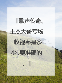 歌声传奇、王杰大哥专场 收视率是多少.要准确的、