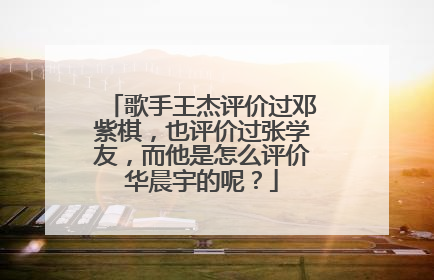 歌手王杰评价过邓紫棋,也评价过张学友,而他是怎么评价华晨宇的呢?