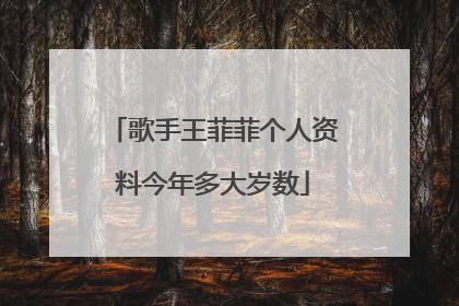 歌手王菲菲个人资料今年多大岁数