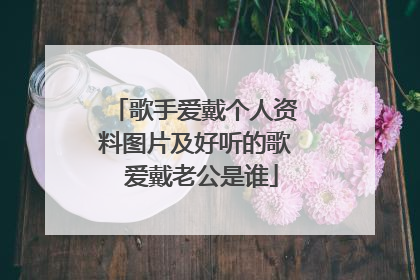 歌手爱戴个人资料图片及好听的歌 爱戴老公是谁