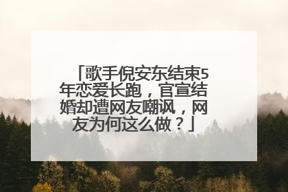 歌手倪安东结束5年恋爱长跑，官宣结婚却遭网友嘲讽，网友为何这么做？