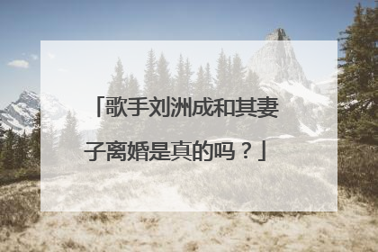 歌手刘洲成和其妻子离婚是真的吗?