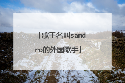 歌手名叫samdro的外国歌手
