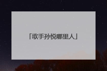 歌手孙悦哪里人