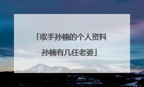 歌手孙楠的个人资料 孙楠有几任老婆