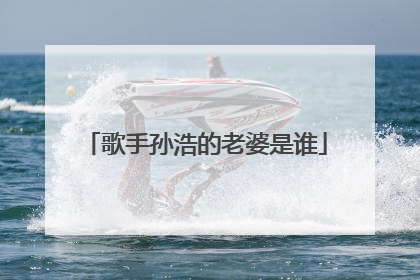 歌手孙浩的老婆是谁