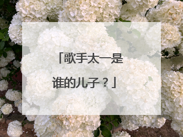 歌手太一是谁的儿子?