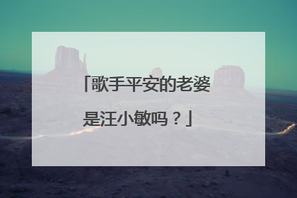 歌手平安的老婆是汪小敏吗?