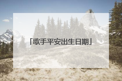 歌手平安出生日期