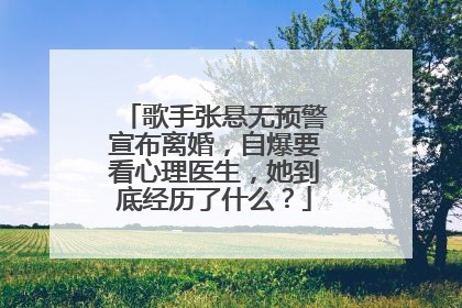 歌手张悬无预警宣布离婚,自爆要看心理医生,她到底经历了什么?