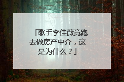 歌手李佳薇竟跑去做房产中介,这是为什么?