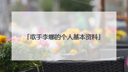 歌手李娜的个人基本资料
