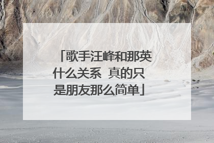 歌手汪峰和那英什么关系 真的只是朋友那么简单