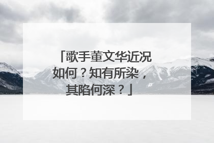 歌手董文华近况如何?知有所染,其陷何深?
