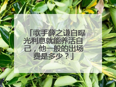歌手薛之谦自曝光利息就能养活自己，他一般的出场费是多少？