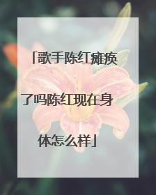 歌手陈红瘫痪了吗陈红现在身体怎么样