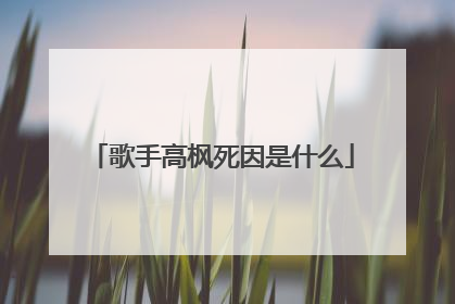 歌手高枫死因是什么