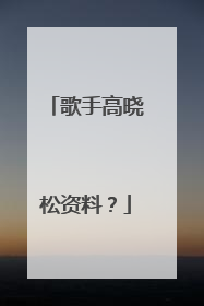 歌手高晓松资料？