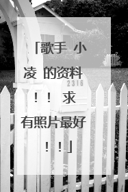 歌手 小凌 的资料！！ 求 有照片最好！！