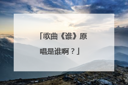 歌曲《谁》原唱是谁啊？