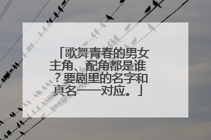 歌舞青春的男女主角、配角都是谁？要剧里的名字和真名一一对应。