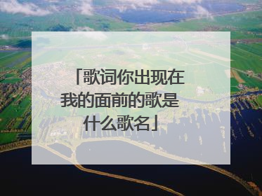 歌词你出现在我的面前的歌是什么歌名