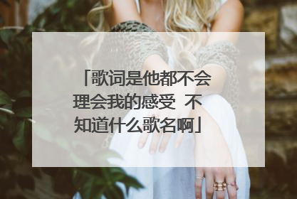 歌词是他都不会理会我的感受 不知道什么歌名啊