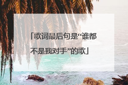 歌词最后句是“谁都不是我对手”的歌