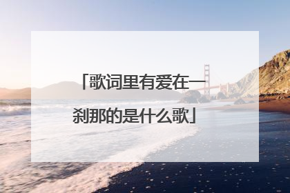 歌词里有爱在一刹那的是什么歌