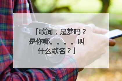 歌词,是梦吗?是你哪。。。。叫什么歌名?